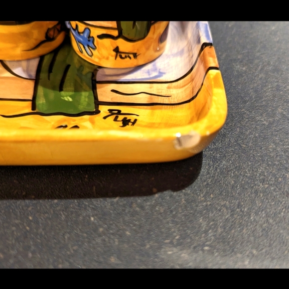 Vintage Hand painted Mexican Tequila Tray Set - Picture 3 of 6